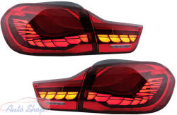  OLED hátsó lámpák BMW 4-es széria F32 F33 F36 M4 F82 F83 (2013-03.2019) modellekhez, piros színben, dinamikus szekvenciális irányjelzővel
