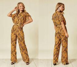 Unique21 Mustárszínű Floral Print Overál (40)