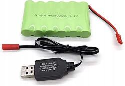 Yunique Akkumulátor 7.2V 2400mAh Ni-MH Jst Usb Rc töltő