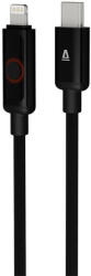 AVAX CB650 PULSEY USB-C - Lightning gyorstöltő kábel, 27W, fonott, 0.5m, szürke (AVAX CB650)