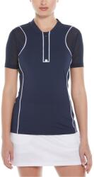 Original Penguin Golf Блуза с яка Original Penguin Golf Women's PG Zipped Front Short-Sleeve Performance Polo Shirt - Black Iris