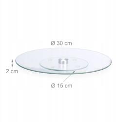 Relaxdays Forgatható üveg tortatálca 30 cm RelaxDays (10026301)