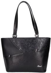 Karen merev falú táska tűzött fekete virágos 9283