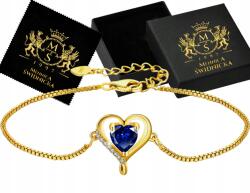 Mennica Świdnicka Karkötő Arany Ezüst 925 Aranyozott Szív Zafír Strassz Ajándék