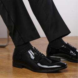 Wheres That From Обувки Wheres That From Wheres Lace Up Derby Formal Dress Work Shoes - Black Patent