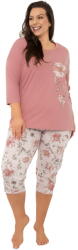 Italian Fashion Pijama dama ITALIAN FASHION AKITA 3/4+3/4 cărămiziu/print: M (AAF-KPZ-AKIT-33CD M)