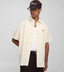 Boohooman Sárga Klasszikus Laza Oversize Ing Fehér Csíkos Hímzéssel Boohooman XL