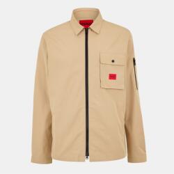 Hugo Риза с дълъг ръкав Hugo Mens HUGO Emmond Cotton Long Sleeve Zip Overshirt - Contemporary Design with Logo Detail - Med Beige 269