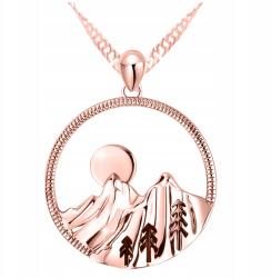 Larezo Nyaklánc Hegyekkel Aranyozott Kerek Hegyek Tátra Zakopane Nap Rebro 925 (długi naszyjnik srebrny damski celebrytka 176)