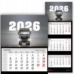  Háromrészes Naptár 2026 Irodai Év Falra Akasztható Teherautó Minták (Kalendarz 2026 RokDla Tirowca Wz)