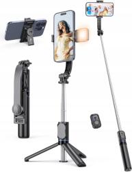  Selfie Stick bot telefonhoz Állvány Távirányítóval Tripod lámpa Bluetooth (Uchwyt_stojak_na_telefon_K4)