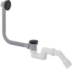  Prizma kádszifon túlfolyóval, fekete klikk-klakk leeresztővel (NHC_N57B)