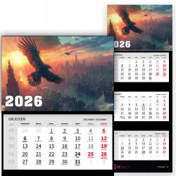  Háromrészes Naptár 2026 Fali Dekoratív Irodai Stílus Divatos Ajándék (KALENDARZ STYL MODNY TRÓJDZIELNY 2026 BIUROWY)