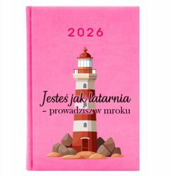 FunnyCase Naptár Rózsaszín A5 2026 Pedagógusnapi Ajándék Olyan Vagy, Mint Egy Lámpás (Kalendarz Różowy Jesteś Jak Latarnia)