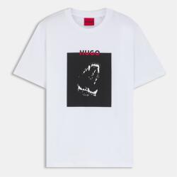 Hugo Тениска Hugo Dobermann Print T-Shirt - White 100