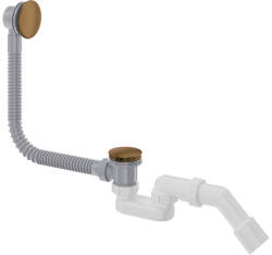  Prizma kádszifon túlfolyóval, szálcsiszolt bronz klik-klakk leeresztővel (NHC_C57B)