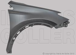 Toyota RAV4 2016-2019 - Első sárvédő, jobb, díszléces (nem oldalvillogós)