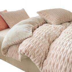 Home Design Polár Plüss Ágyneműhuzat Garnitúra 200x220+ 2x 70x80 Bézs Meleg Puha