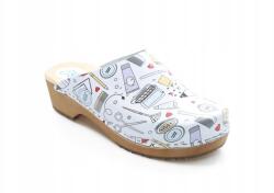 Marcus lengyel klumpa cipő bőr mintás fodrászoknak, kozmetikusoknak (dam-133)