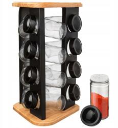 Orion Fűszertartó állvány forgatható tárolókkal Black 12 el (155101)