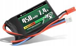 Lipo akkumulátor 2 cellás 7, 4V 450mAh 50C Jst csatlakozó 55x30x9 mm 32g (B0DMK9TB6X)