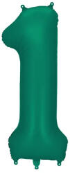 PartyDeco S. r. o 1. szám, fólia lufi, 86 cm, üveg zöld