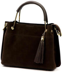  Luka 26-046 barna női velúr bőr kézitáska 26 x 22 x 14 cm (59876)