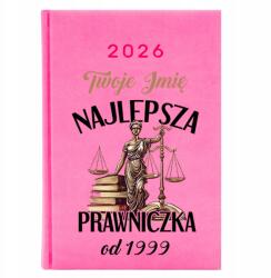 FunnyCase Naptár A5 2026 Rózsaszín Személyre szabott A Legjobb Ügyvédnő *Dátum* (Kalendarz Najlepsza Prawniczka Różowy)