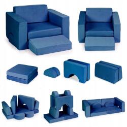 Ecotoys Moduláris gyerekfotel Diy 8 puha összecsukható párna kék Ecotoy (5905817007462)
