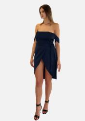 Stradivarius UNIQUE21 Sötétkék Nyitott Vállú Ruha (42) (289257)