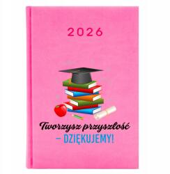 FunnyCase Naptár Rózsaszín A5 2026 Pedagógusnapi Ajándék A Jövőt teremted (Kalendarz Różowy Tworzysz Przyszłość)