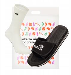 Kubota Ajándék Szett Női Papucs Kubota Tépőzáras Fekete 41 Karácsonyi Zokni (K25MP-100-001-23-Z-041)