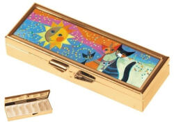 Fridolin Gyógyszeres fémdoboz 7 fakkos, 10x1, 8x3cm Wachtmeister: Momenti di Felicita