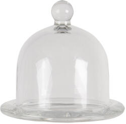 Clayre & Eef Üvegtálka üvegbúrával, 13x12cm, Sweet Home