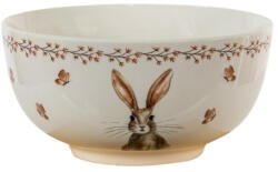Clayre & Eef Porcelán tálka 14cm nyuszis, Rustic Easter Bunny