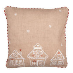 Clayre & Eef Párnahuzat 40x40cm, 100% pamut, Gingerbread Bliss