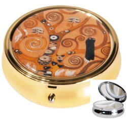 Fridolin Gyógyszeres fémdoboz 3 fakkos, 6x2, 1cm, Klimt: Életfa