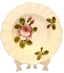 Vanilia Romantikus rózsás mélytányér, kerámia, kézzel festett-dia. 24x5cm (V-K-44-24)