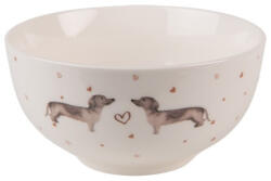 Clayre & Eef Porcelántálka 500ml, 14x7cm, Dachshund Love