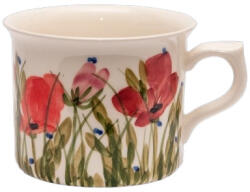 Vanilia Tele virágos óriás bögre, pipacs, kerámia, kézzel festett 5dl (V-K-43-09)