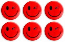 Tetis Hűtőmágnes Tetis Smiley 6 Db 30 mm Piros (GM301-SC6)