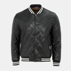 Firetrap Яке Firetrap Men's Faux Leather Button Long Sleeve Quilted Jacket - Black