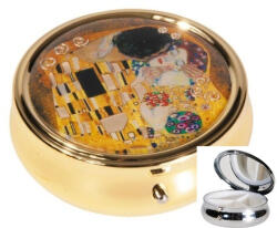 Fridolin Gyógyszeres fémdoboz 3 fakkos, 6x2, 1cm, Klimt: The Kiss