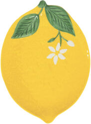 Easy Life Nuova R2S Sárga citrom porcelán kínálótál 25x18, 5cm, Fleurs et Citrons