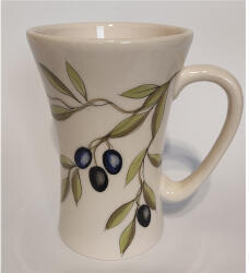 Vanilia Violin olajbogyós hosszú bögre, kerámia, kézzel festett 5dl (v-k-36-37)