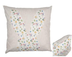 Clayre & Eef Párnahuzat 45x45cm, polyester, virágos nyuszis