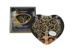 Hanipol Üvegtányér szív 18x19cm, Klimt: Életfa (198-1134)