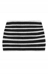 Prettylittlething Mini Szoknya Fehér-fekete Csíkos Kötött Egyenes Prettylittlething 38