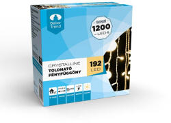 DekorTrend Crystalline toldható fényfüggöny 2x0, 9m, 192 LED, meleg fehér, átlátszó kábellel (KAT_331)