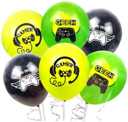 Gamer Geek Game Over gamereknek gumi lufi 30cm, 6db-os